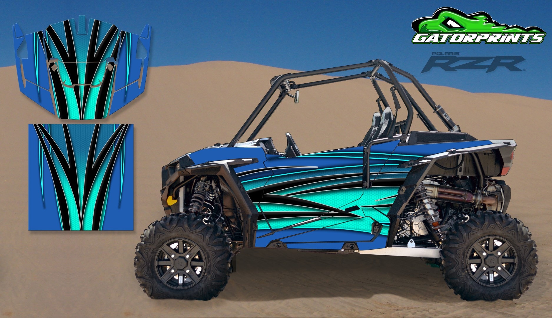 Blue 2014 RZR XP2 1000 Custom Decal Kits – 2 Seater