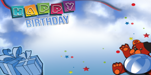 Happy Birthday Banner – Blue Bear