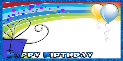 Happy Birthday Banner – Blue Rainbow