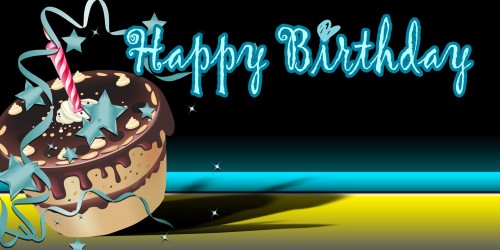 Happy Birthday Banner – Black Cake