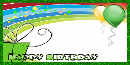 Happy Birthday Banner – Green Rainbow