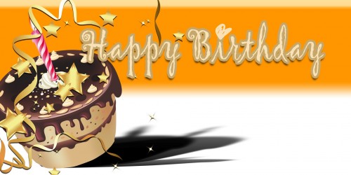 Happy Birthday Banner – Orange Cake