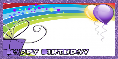 Happy Birthday Banner – Purple Rainbow