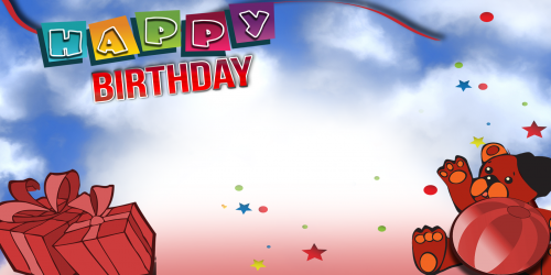 Happy Birthday Banner – Red Bear