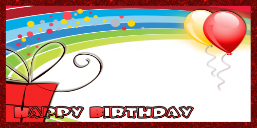 Happy Birthday Banner – Red Rainbow