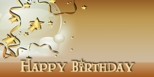 Happy Birthday Banner – Star Balloon Gold