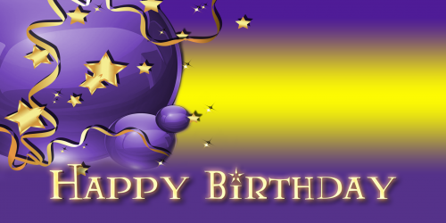 Happy Birthday Banner – Star Balloon Purple