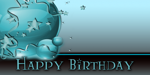 Happy Birthday Banner – Star Balloon Teal