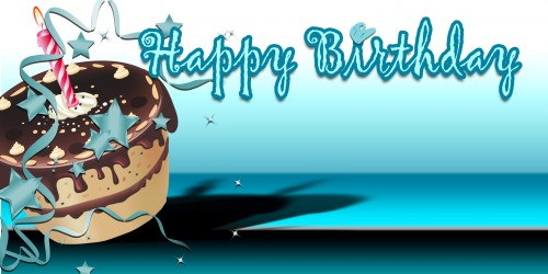 Happy Birthday Banner – Teal Cake