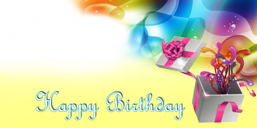 Happy Birthday Banner – Yellow Gift