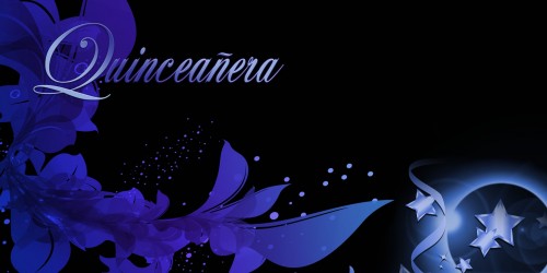 Quinceanera Banner - Flowers Blue