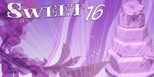 Sweet 16 Banner - Cake Purple
