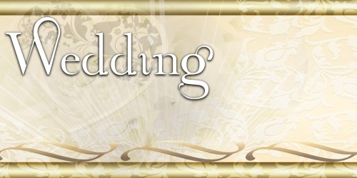 Wedding Banner - Scrolls Lace Gold