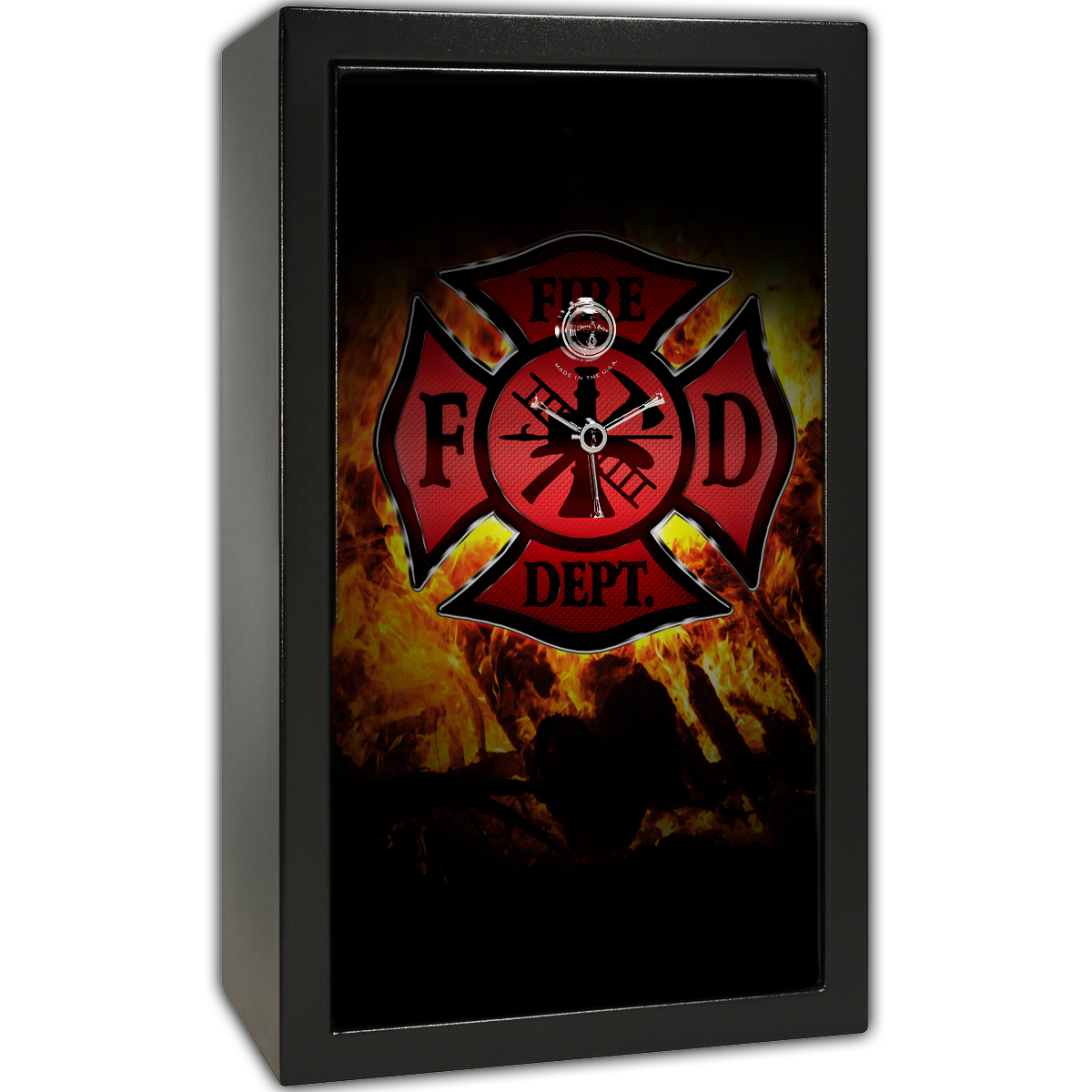 Gun Safe Decal - Large Fire Department Logo Flames