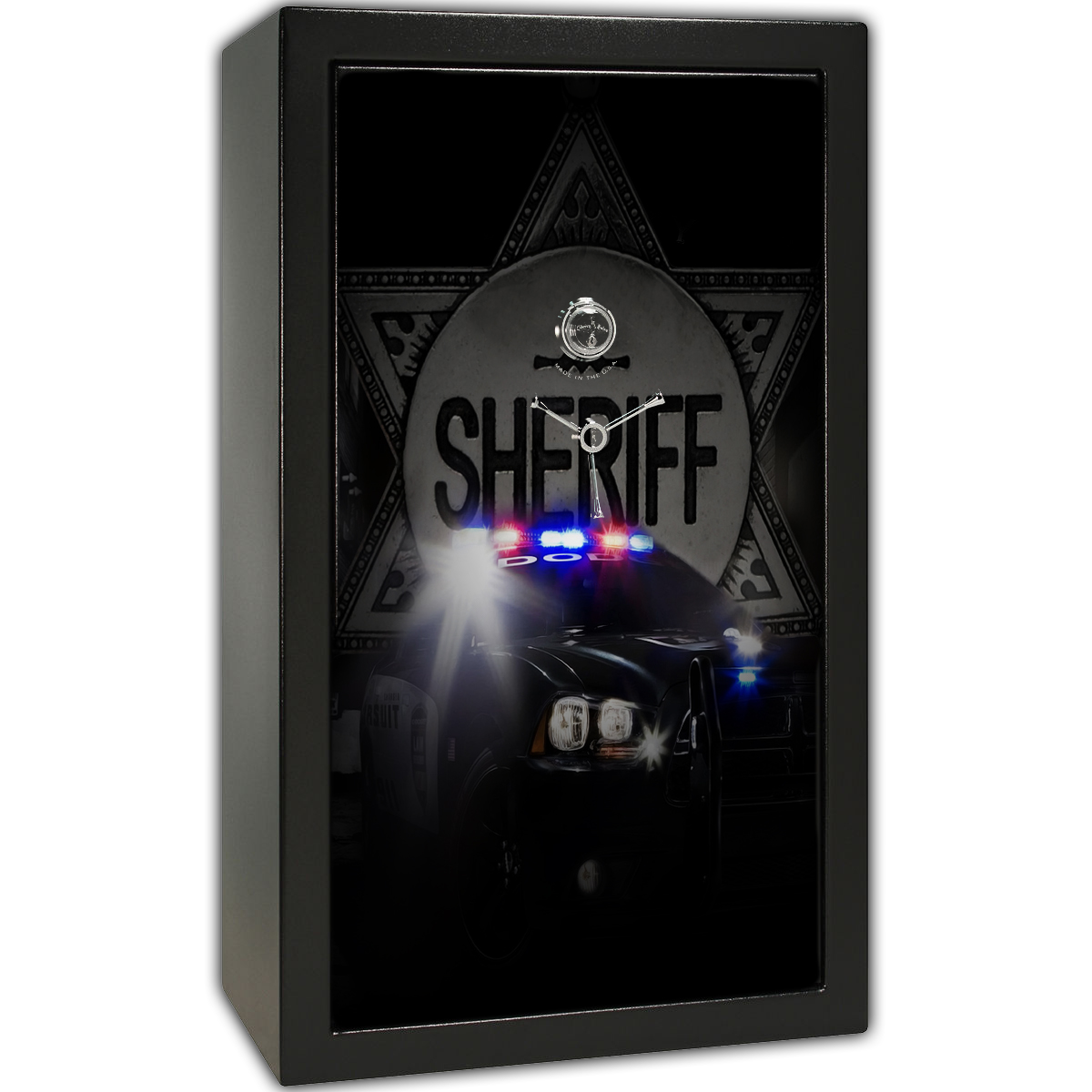 Gun Safe Decal - Large Sheriff Badge Cruiser