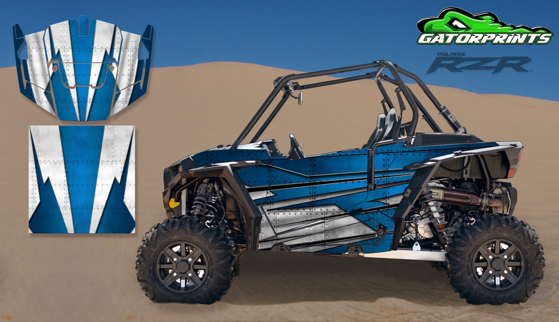 Blue 2014 RZR XP2 1000 Custom Decal Kits – 2 Seater