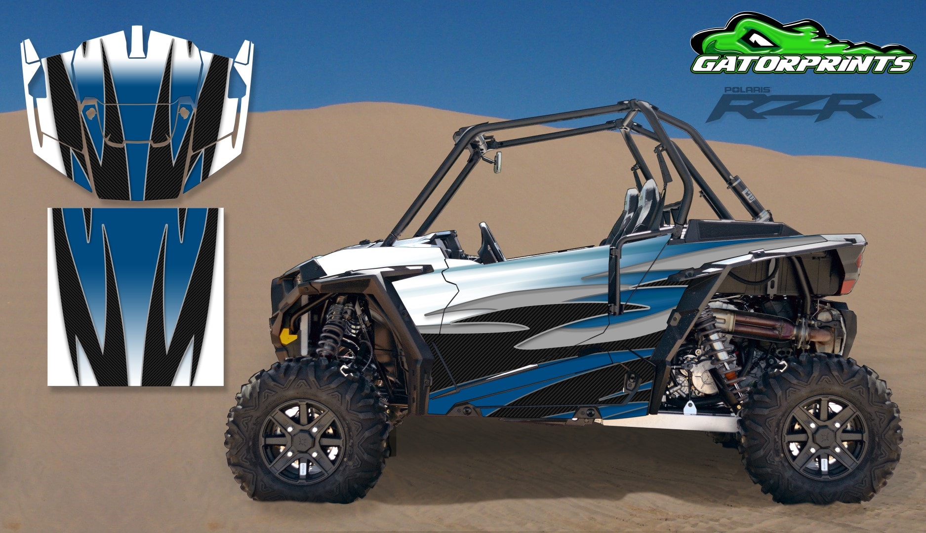 Blue 2014 RZR XP2 1000 Custom Decal Kits – 2 Seater