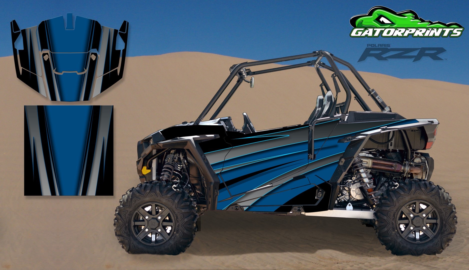 Blue 2014 RZR XP2 1000 Custom Decal Kits – 2 Seater