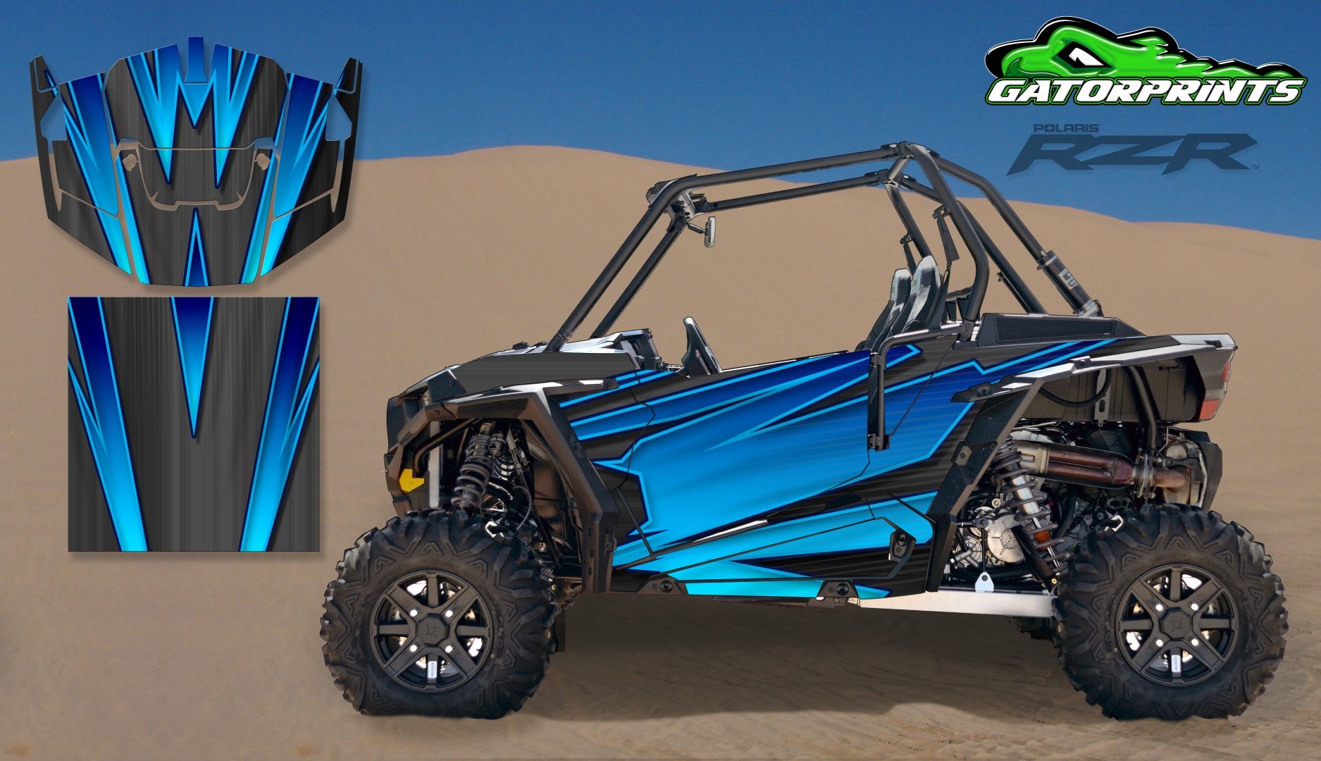 Blue 2014 RZR XP2 1000 Custom Decal Kits – 2 Seater