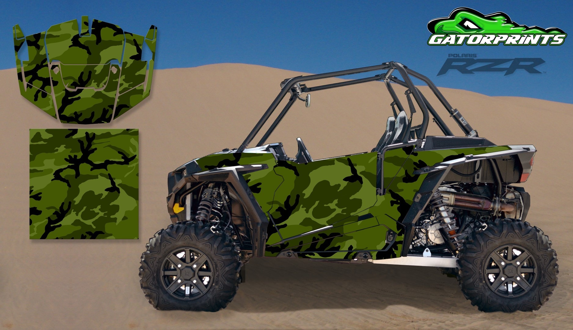 Camouflage 2014 RZR XP2 1000 Custom Decal Kits – 2 Seater