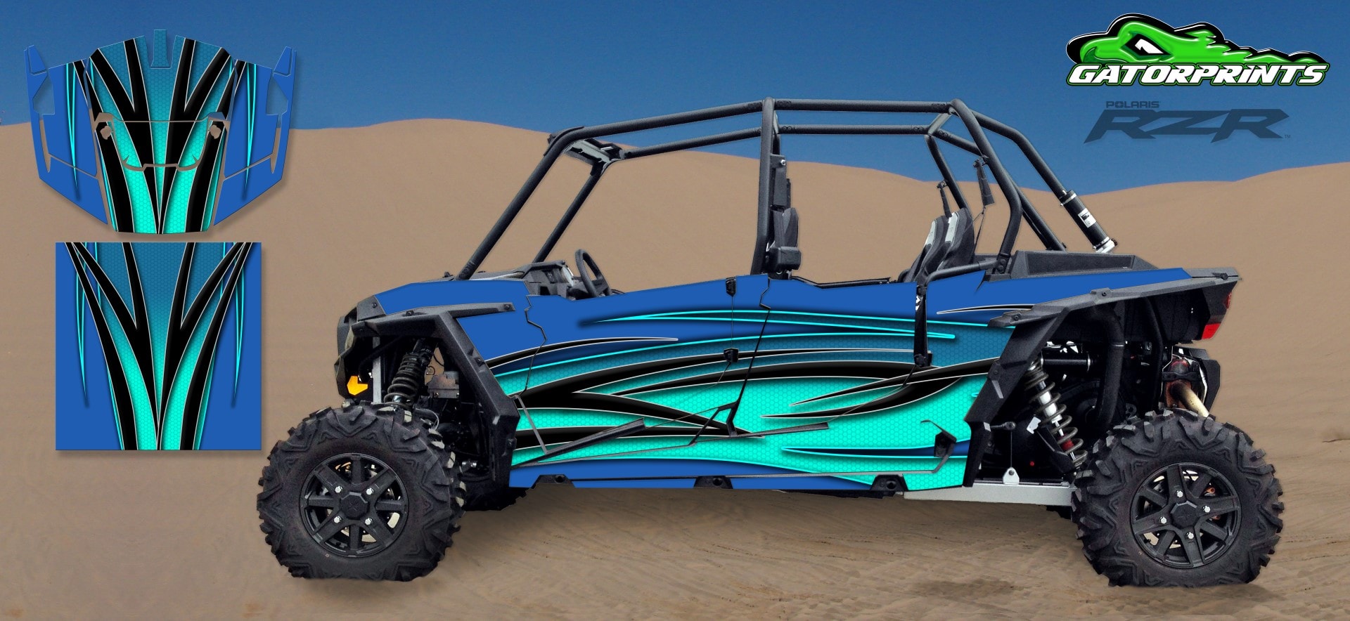 Blue 2014 RZR XP2 1000 Custom Decal Kits – 4 Seater