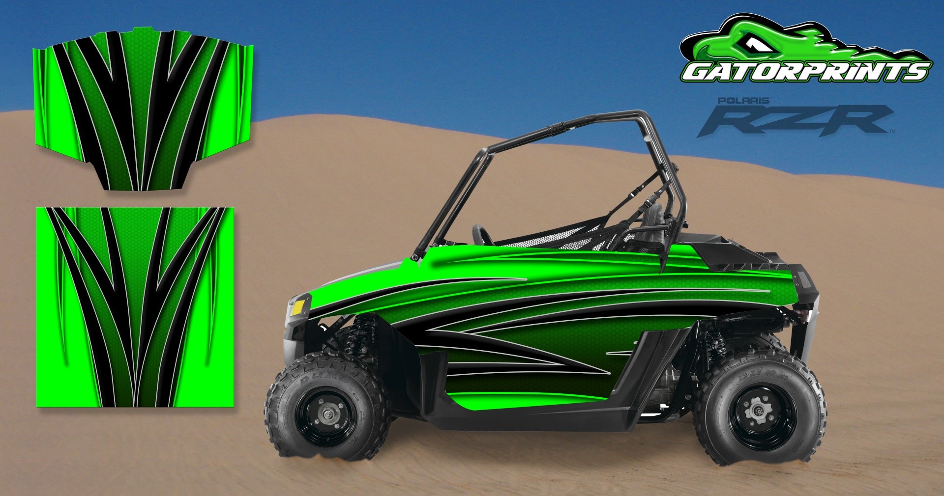 Green 2014 RZR XP2 1000 Custom Decal Kits – Mini 170