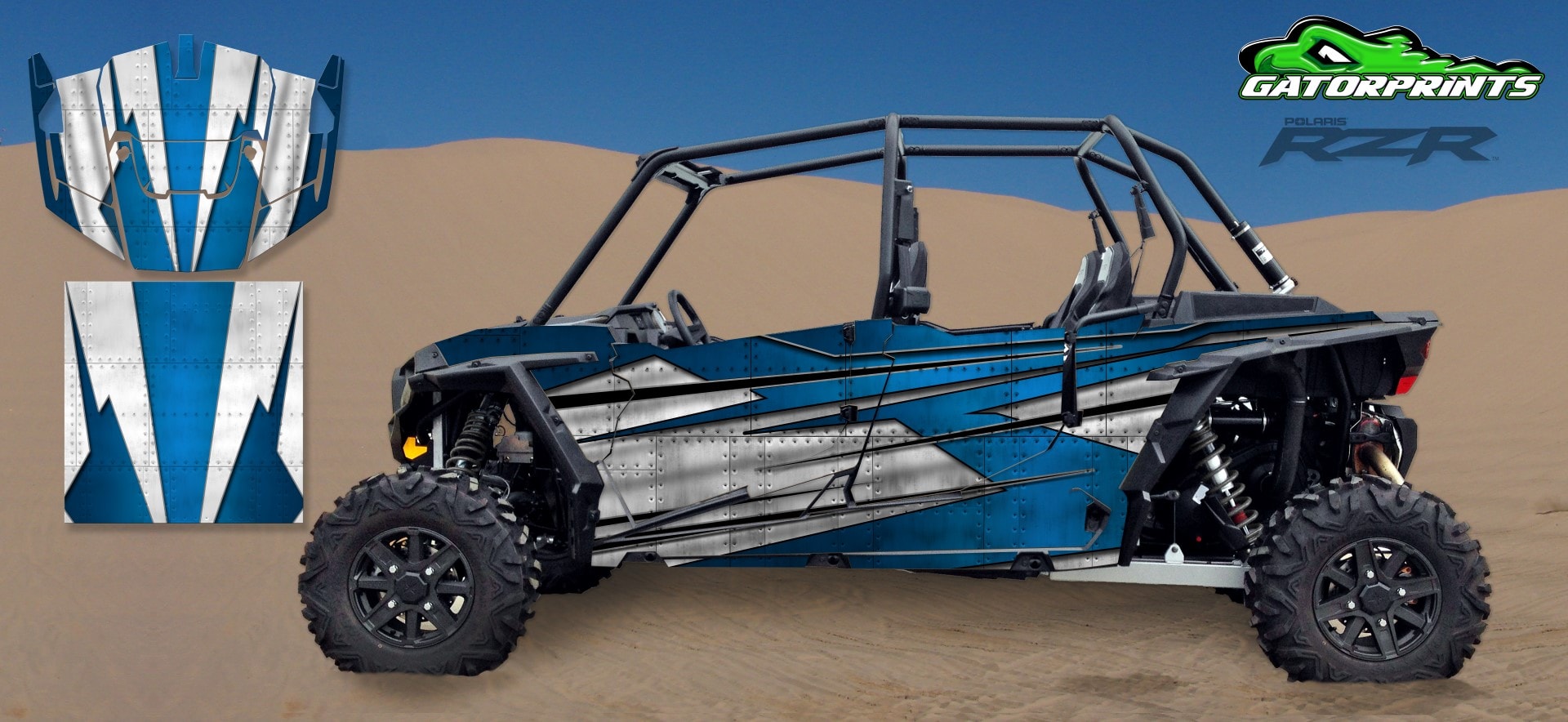 Blue 2014 RZR XP2 1000 Custom Decal Kits – 4 Seater