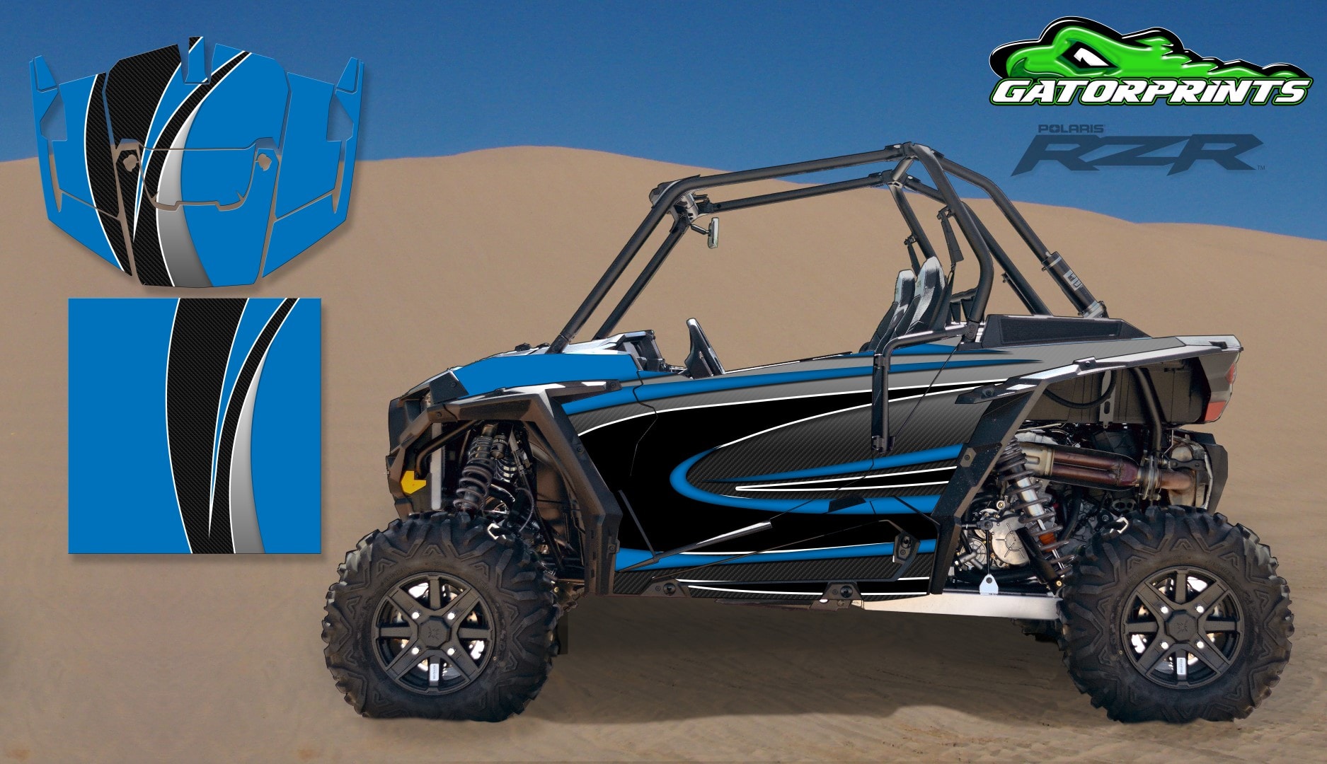 Blue 2014 RZR XP2 1000 Custom Decal Kits – 2 Seater