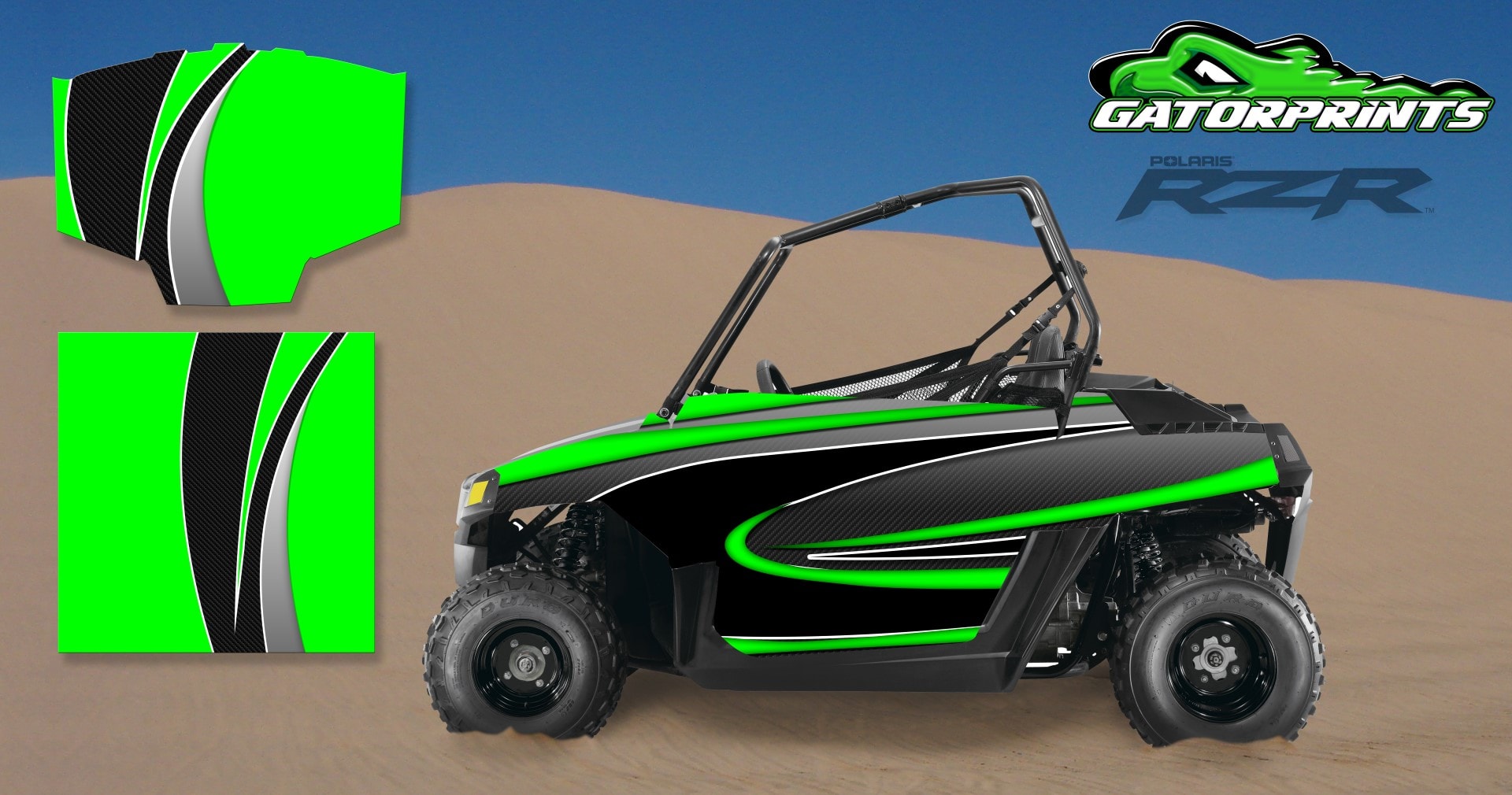 Green 2014 RZR XP2 1000 Custom Decal Kits – Mini 170