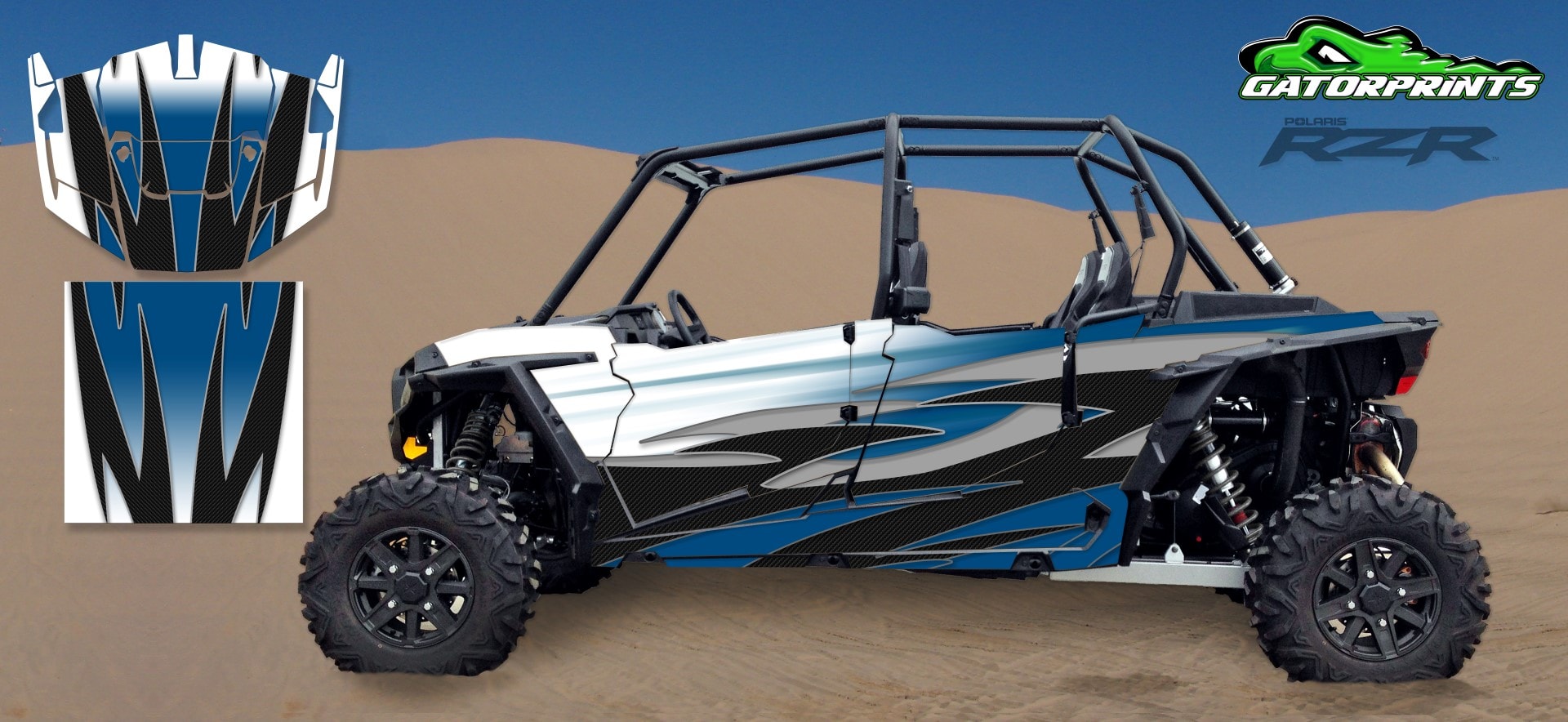 Blue 2014 RZR XP2 1000 Custom Decal Kits – 4 Seater