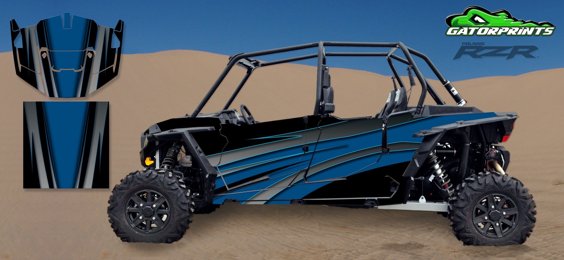 Blue 2014 RZR XP2 1000 Custom Decal Kits – 4 Seater