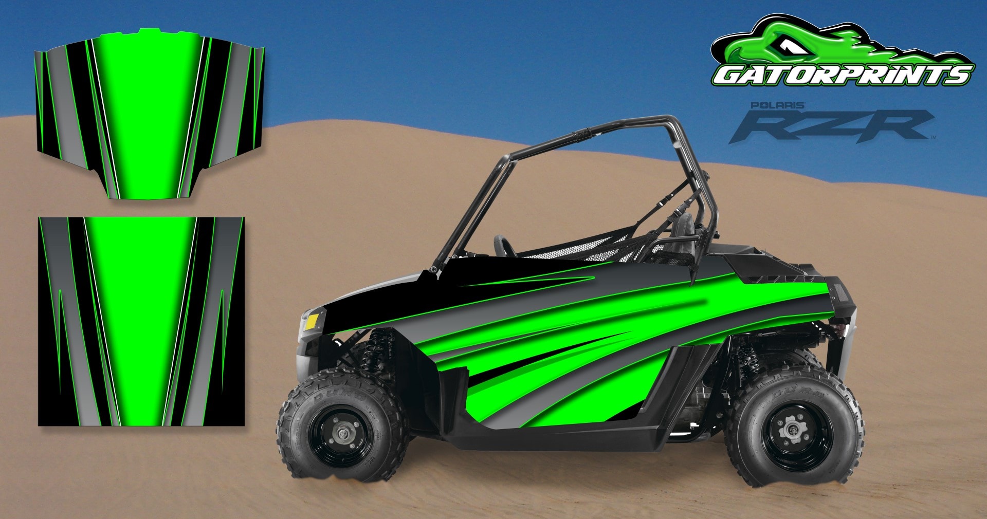 Green 2014 RZR XP2 1000 Custom Decal Kits – Mini 170