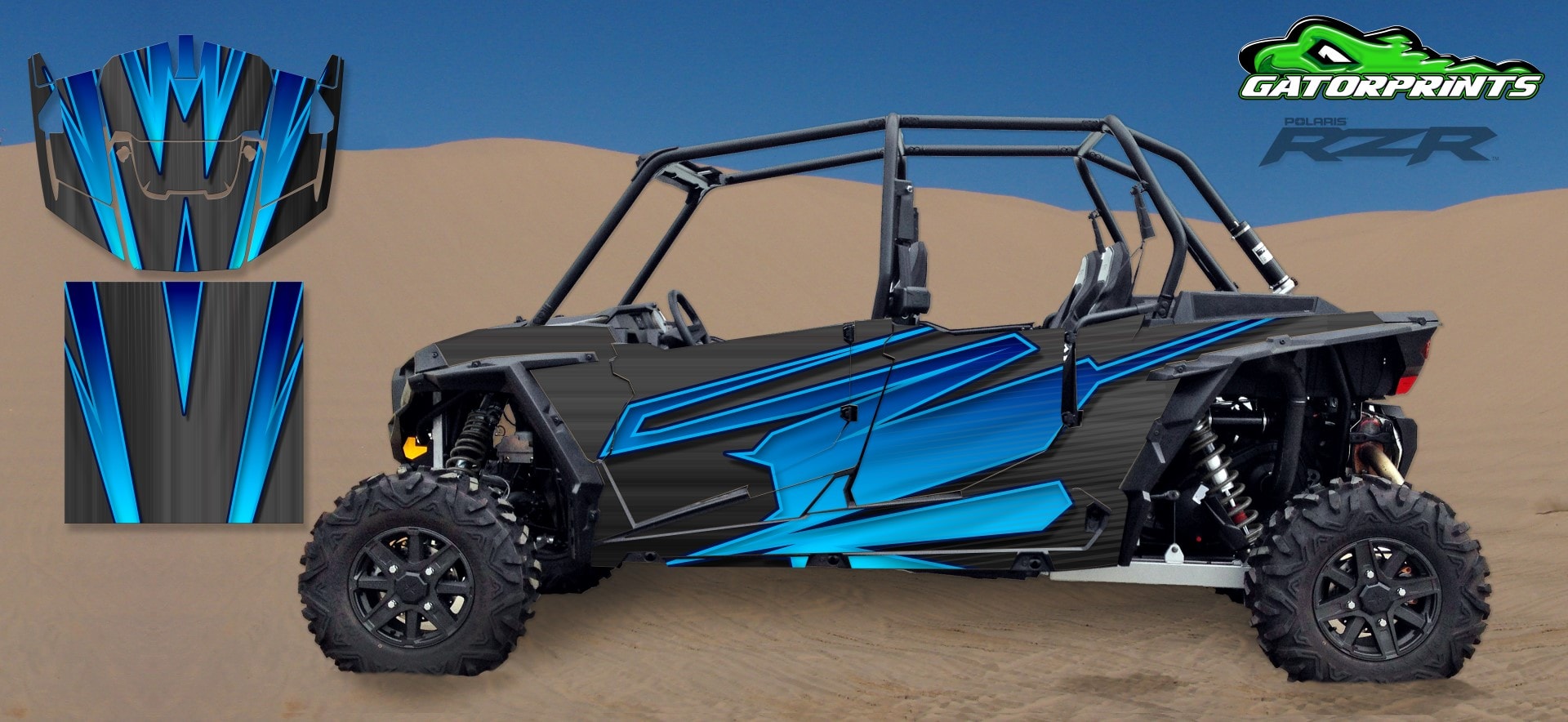 Blue 2014 RZR XP2 1000 Custom Decal Kits – 4 Seater