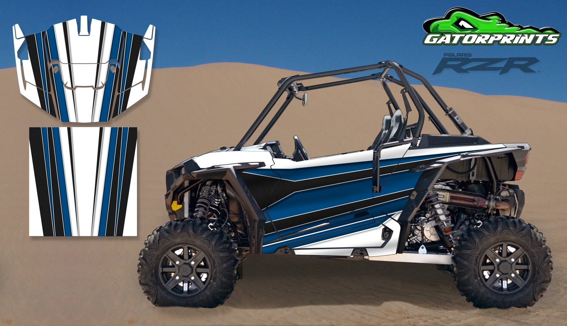 Blue 2014 RZR XP2 1000 Custom Decal Kits – 2 Seater