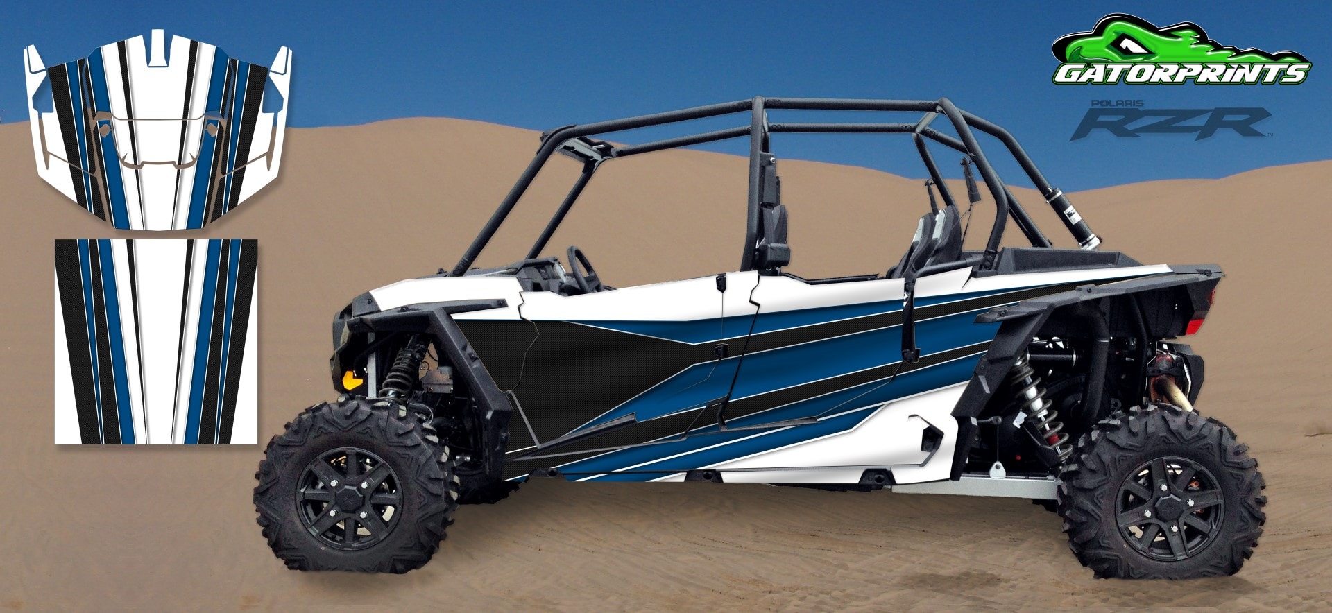 Blue 2014 RZR XP2 1000 Custom Decal Kits – 4 Seater