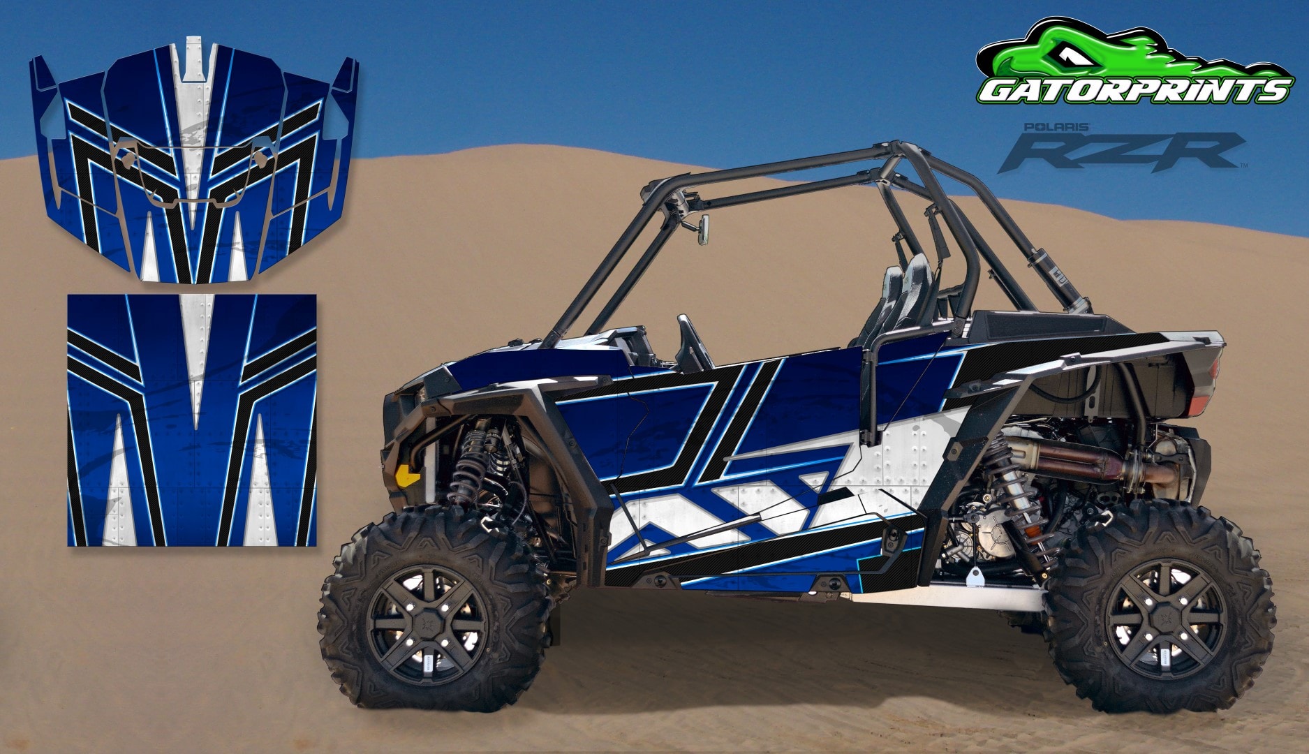 Blue 2014 RZR XP2 1000 Custom Decal Kits – 2 Seater