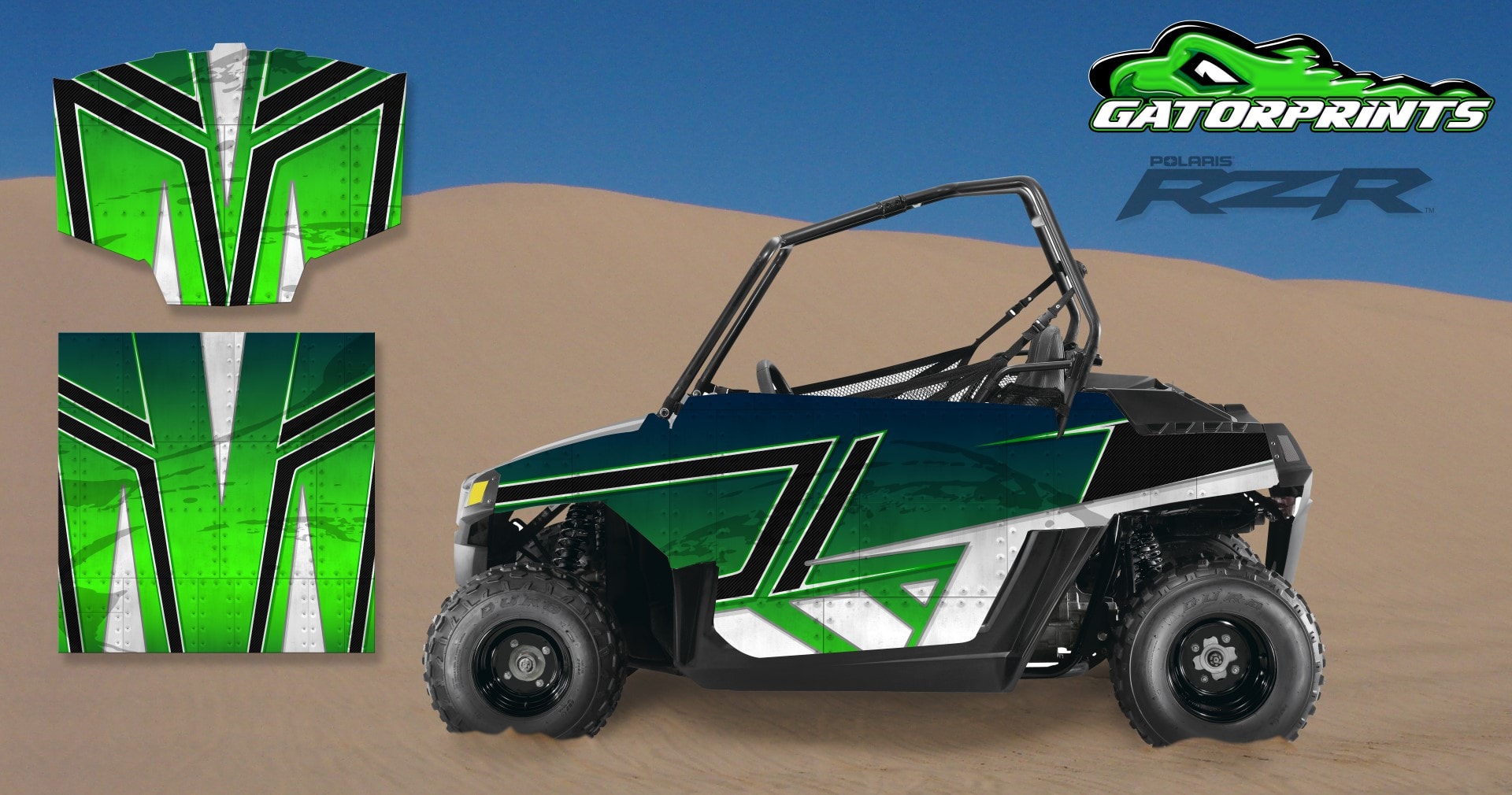 Green 2014 RZR XP2 1000 Custom Decal Kits – Mini 170