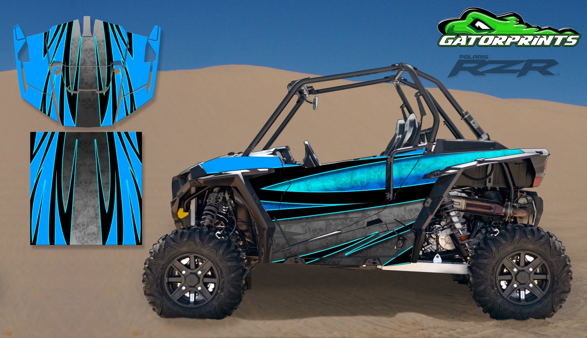 Blue 2014 RZR XP2 1000 Custom Decal Kits – 2 Seater