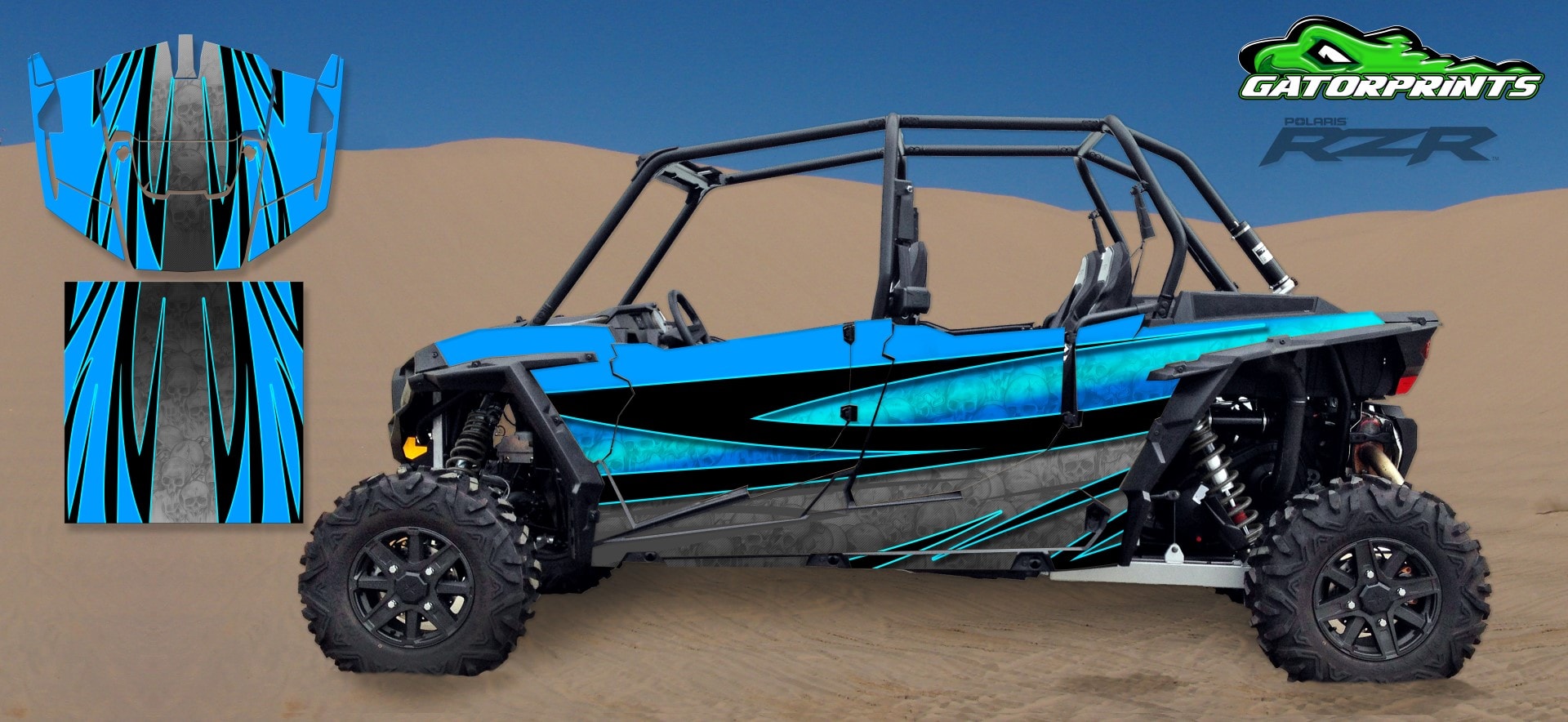 Blue 2014 RZR XP2 1000 Custom Decal Kits – 4 Seater