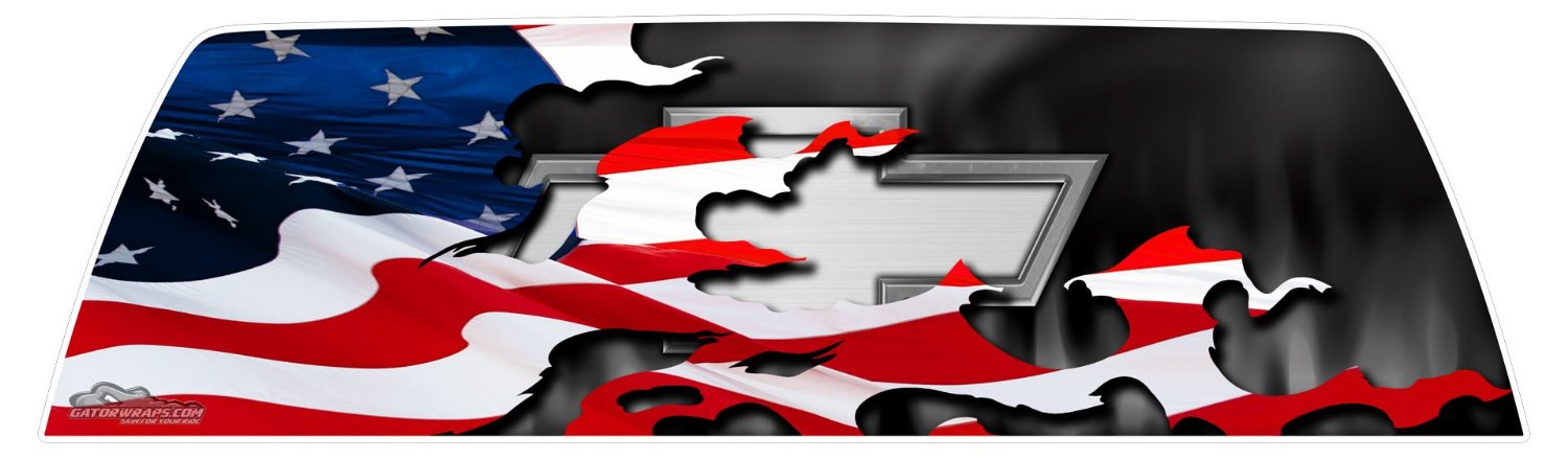 window graphics chevy patriotic flag