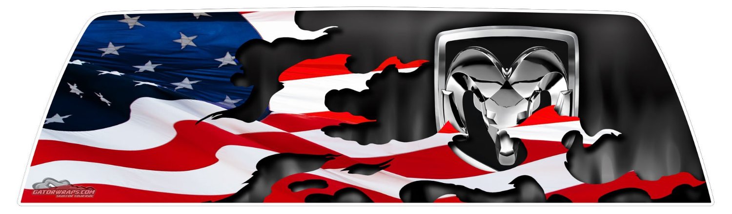 window graphics dodge patriotic flag