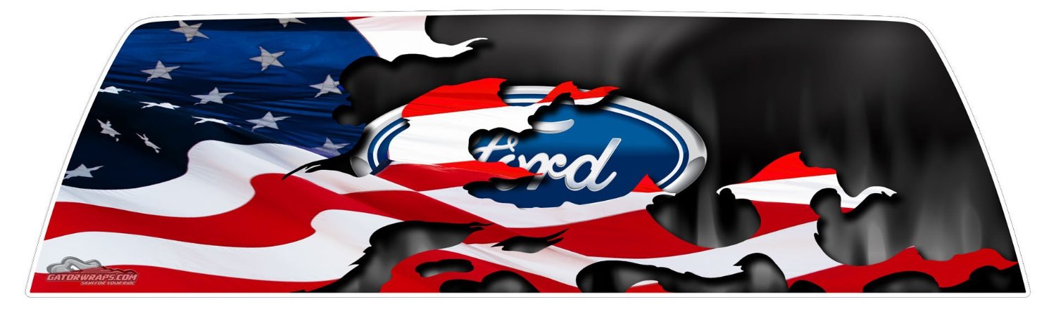 window graphics - ford patriotic flag